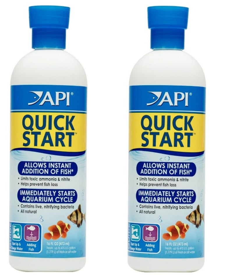 API (2) API Quick Start 16oz Bottles for Freshwater and Saltwater Aquariums. - Image 1